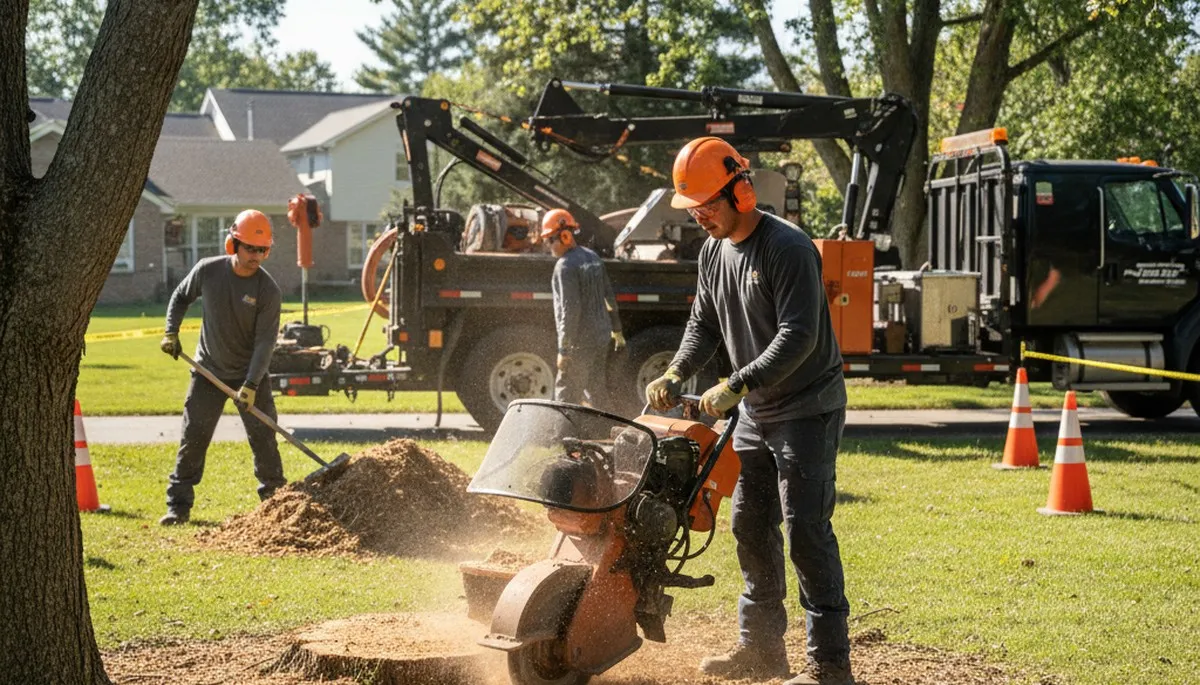 Royal Oak, MI stump removal service clearing a tree stump for a safe, clean yard