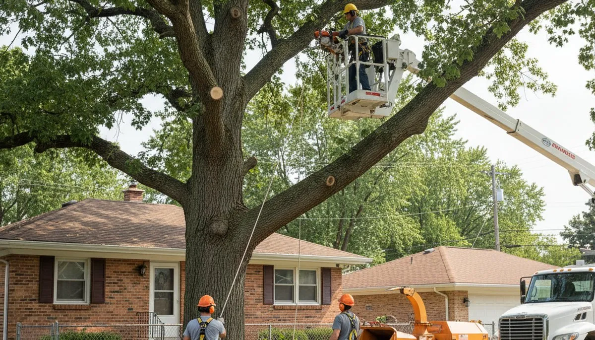 Tree service crew in Royal Oak, MI providing professional tree trimming and removal services