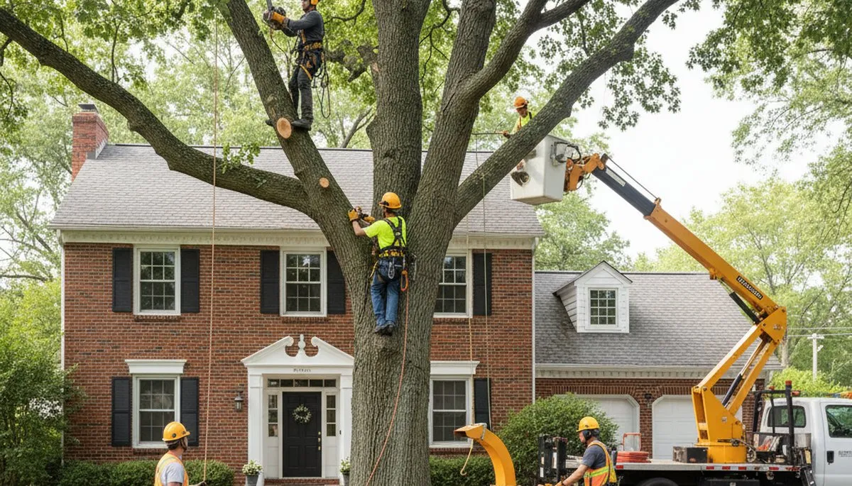 Tree service crew in Royal Oak, MI performing professional tree removal and trimming